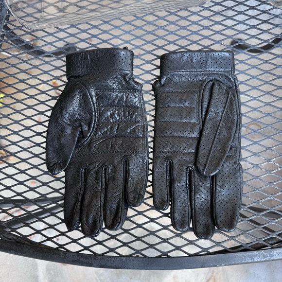 Vintage Harley Davidson Genuine Leather Black Riding Gloves Women’s XL - Picture 2 of 5